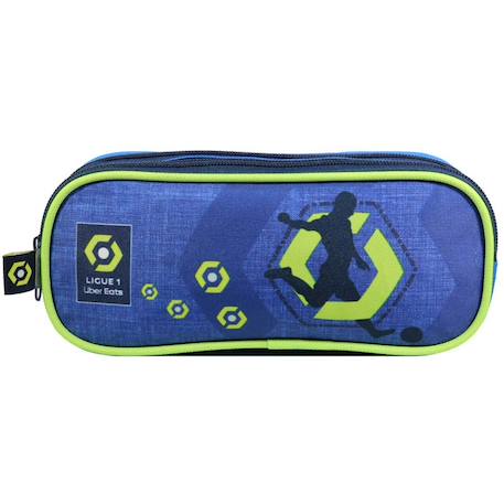 Trousse zippée ligue 1 – 2 compartiments rectangulaire 23 cm - bagtrotter Bleu 4 - vertbaudet enfant 