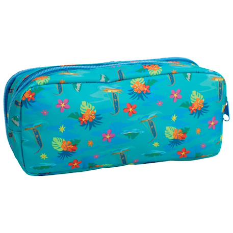 Trousse fille vaiana 23 cm rectangulaire à 2 compartiments zippés disney Bleu 2 - vertbaudet enfant 