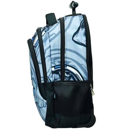 Sac à dos à roulettes garçon imprimé robot no fear 48 cm Bleu / gris / noir 4 - vertbaudet enfant 