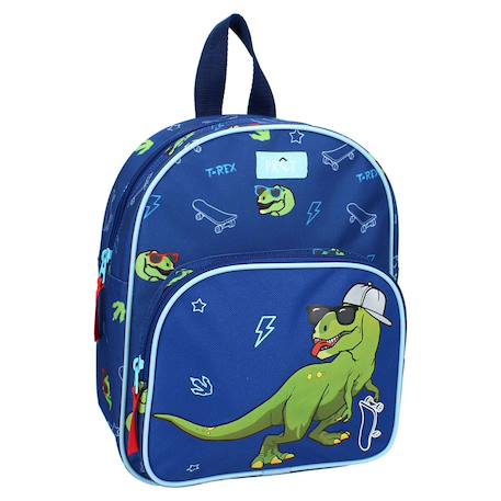 Sac à dos maternelle dinosaure t-rex skate 30 cm Bleu / vert 1 - vertbaudet enfant 
