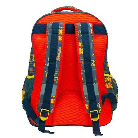 Sac à dos cars road trip 2 compartiments zippés 45 cm Noir / jaune / gris / rouge 2 - vertbaudet enfant 