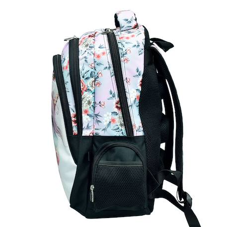 Sac à dos fille licorne magique 48 cm polyester - 2 compartiments à poches latérales Blanc / rose / clair / bleu 4 - vertbaudet enfant 