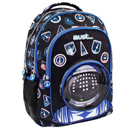 Sac à dos cmp astronaute 43 cm imperméable à 2 compartiments zippés Noir / bleu / marine / bleu 1 - vertbaudet enfant 