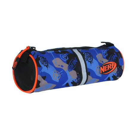 Nerf - trousse ronde scolaire playground - bleu camouflage - enfant Bleu 1 - vertbaudet enfant 