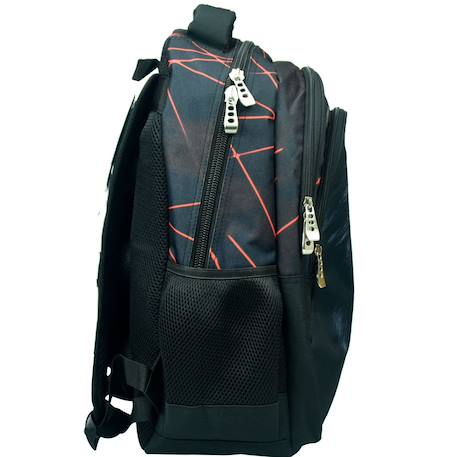 Sac à dos scolaire garçon no fear lion photoréaliste 43 cm Blanc / noir / rouge 2 - vertbaudet enfant 