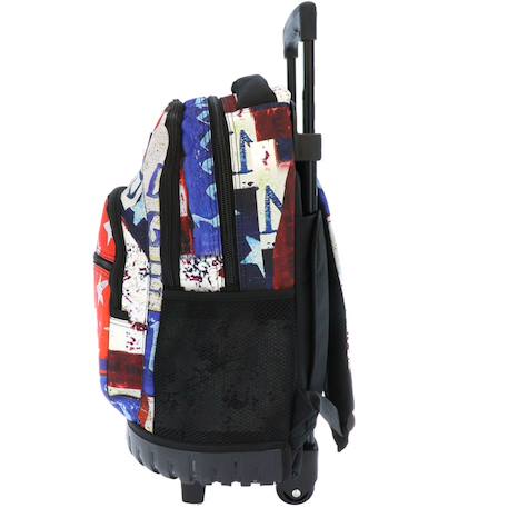 Sac à dos trolley ranking imprimé drapeau rétro 46 cm Noir / blanc / gris / rouge 4 - vertbaudet enfant 