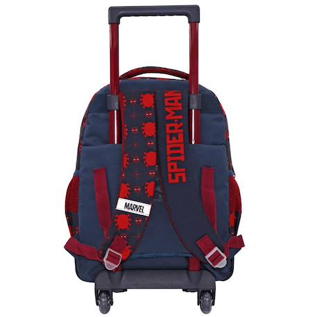 Trolley scolaire spiderman 3 compartiments avec base plastique rigide 45 cm Noir / rouge / bleu 2 - vertbaudet enfant 