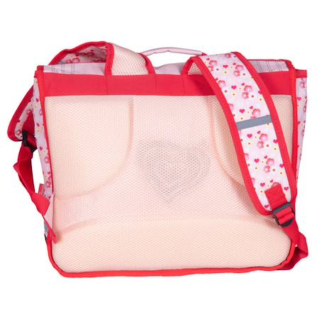 Cartable fille 38 cm dream and flowers - 2 compartiments à fermeture éclair Rose+Rose pastel 2 - vertbaudet enfant 
