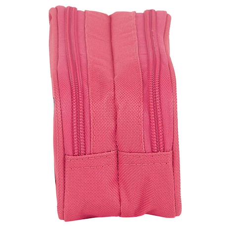 Trousse fille rectangulaire 2 compartiments en toile rembourrée Rose 4 - vertbaudet enfant 