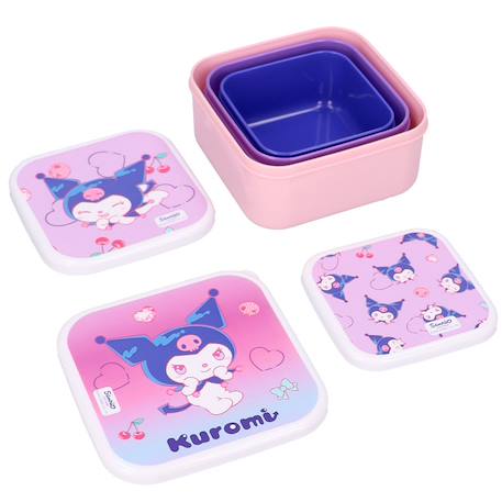 Boite à goûter sanrio kuromi fresh bites lot de 3 en pvc carrées Multicolore 2 - vertbaudet enfant 