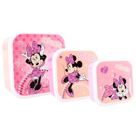 Boîte à goûter fille minnie fresh bites en pvc – lot de 3 boîtes minnie Multicolore 1 - vertbaudet enfant 