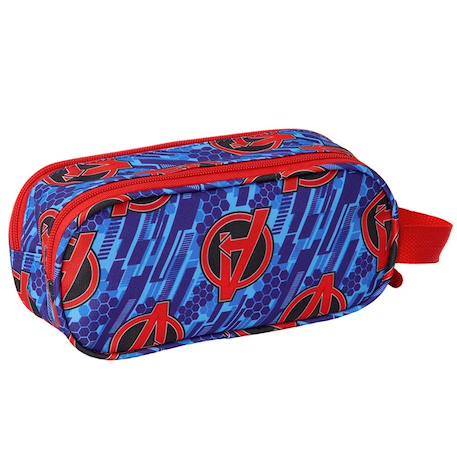 Trousse double compartiment 3d tissu imprimé avengers Blanc / bleu / bleu 2 - vertbaudet enfant 