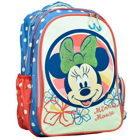 Fille-Accessoires-Cartable, trousse-Sac à dos scolaire minnie motif fleurs en synthétique
