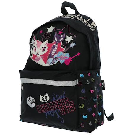 Sac à dos scolaire sugar & babe mysterious cats pop-rock 45 cm Noir / blanc / gris 1 - vertbaudet enfant 