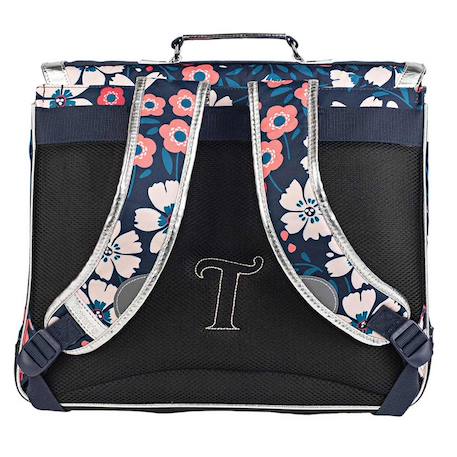 Cartable 41 cm floriane imprimé fleurs – 2 compartiments Gris / gris / clair / blanc+Multicolore 3 - vertbaudet enfant 