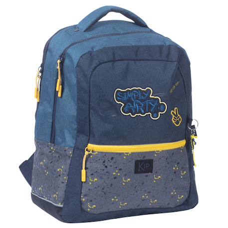 Sac à dos scolaire garçon - 43 cm Bleu+Bleu / jaune+Gris 3 - vertbaudet enfant 