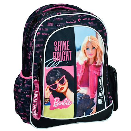 Sac à dos scolaire barbie imprimé shine bright 43 cm Noir / rose / blanc 1 - vertbaudet enfant 