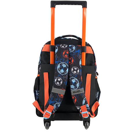 Sac à dos trolley football born to win avec base plastique moulée 45 cm Noir / orange / bleu 2 - vertbaudet enfant 