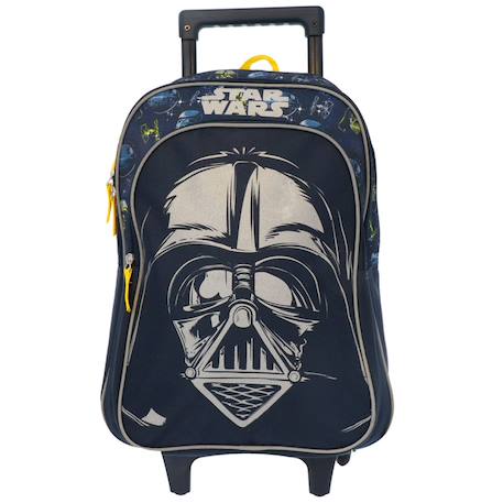 Sac à roulettes garçon star wars personnage dark vador 42 cm Noir / jaune 3 - vertbaudet enfant 