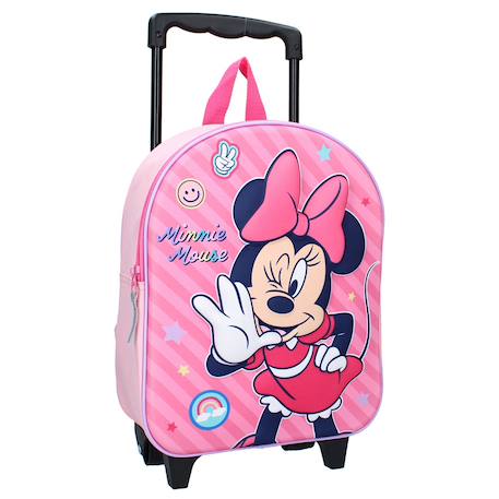 Sac à dos à roulettes fille minnie mouse 3d maternelle 32 cm Bleu / bleu / marine 1 - vertbaudet enfant 