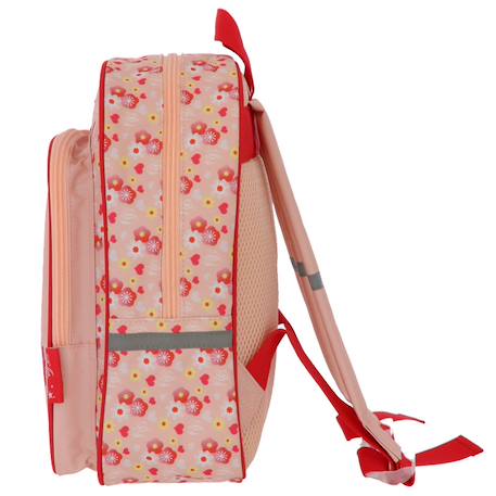 Sac à dos maternelle bella sara tissu imprimé floral et cœur 30 cm Blanc / rouge 3 - vertbaudet enfant 