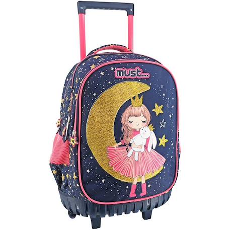 Sac à dos à roulettes girl moon must 45 cm trolley Multicolore 1 - vertbaudet enfant 