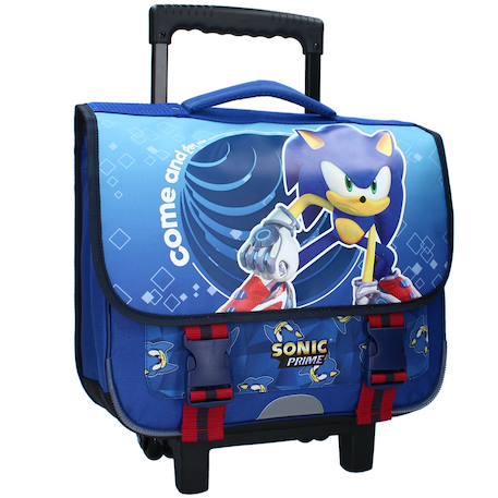 Cartable trolley garçon sonic supreme power avec 2 compartiments 38 cm Bleu / noir 1 - vertbaudet enfant 