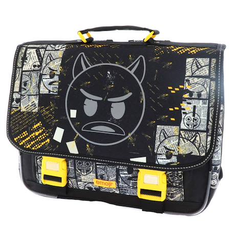 Cartable scolaire emoji devil idéal école primaire 41 cm Noir / jaune 2 - vertbaudet enfant 