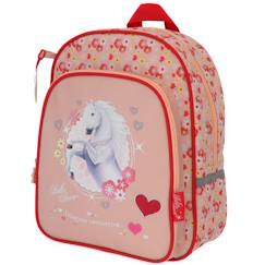 Sac à dos maternelle fille bella sara tissu imprimé floral et cœur 30 cm  - vertbaudet enfant