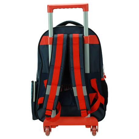 Sac à dos à roulettes garçon spider-man imprimé en tissu haute qualité Bleu marine/orange fluo 3 - vertbaudet enfant 