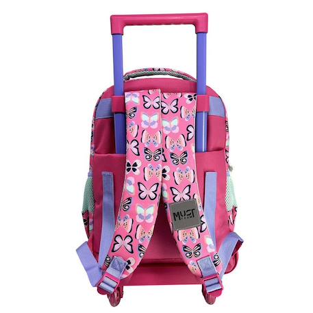 Sac à dos à roulettes must papillons life 45 cm trolley Multicolore 2 - vertbaudet enfant 