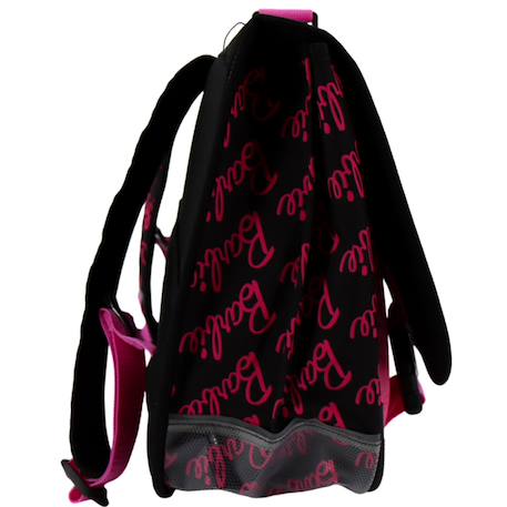 Cartable scolaire barbie en textile avec imprimés style icon Noir / rose / clair 3 - vertbaudet enfant 