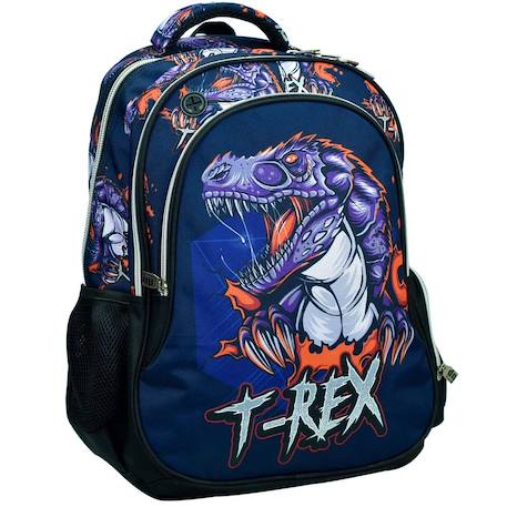 Garçon-Accessoires-Cartable, trousse-Sac à dos scolaire dinosaure t-rex avec 2 compartiments 43 cm