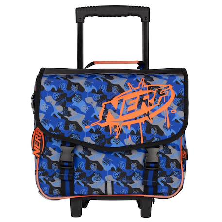 Cartable trolley garçon 2 compartiments nerf playground 38 cm Bleu / orange / gris 2 - vertbaudet enfant 