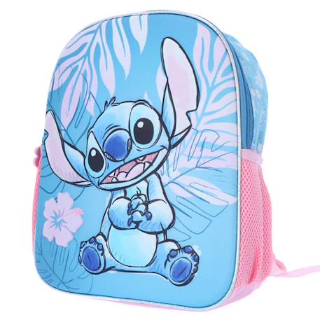 Sac à dos maternelle stitch hawai en tissu synthétique imperméable 32 cm Bleu / rose 1 - vertbaudet enfant 