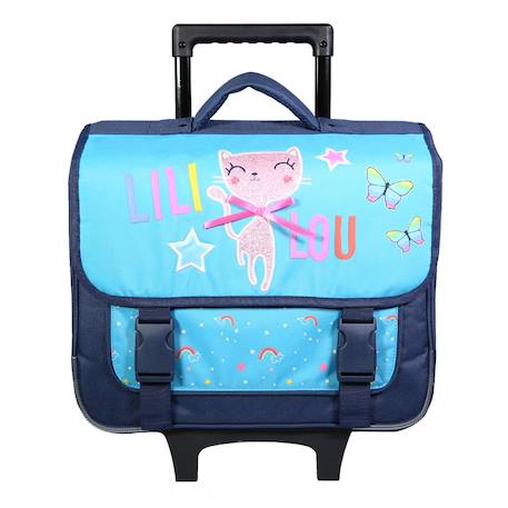 Cartable à roulettes lililou chat 38 cm trolley haut de gamme Multicolore 2 - vertbaudet enfant 