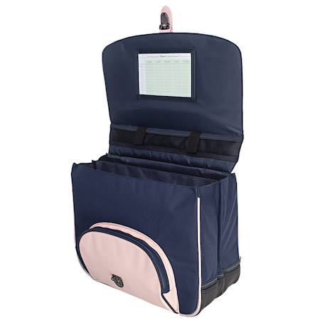 Cartable sweet 80s lily 38 cm – 2 compartiments déperlant Bleu / rose / foncé / noir 2 - vertbaudet enfant 