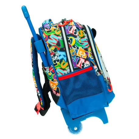 Sac à roulettes enfants garçon motif typographique et oreilles 3d mickey mouse Multicolore 2 - vertbaudet enfant 