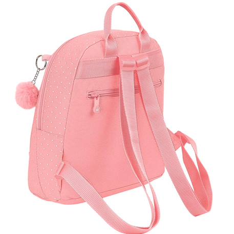 Mini sac à dos en textile à petits pois glowlab 'enjoy every moment' 30 cm Bleu / rose / blanc 2 - vertbaudet enfant 