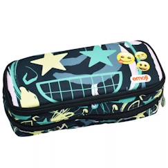 Trousse emoji double zip à motifs graffiti 23 cm  - vertbaudet enfant