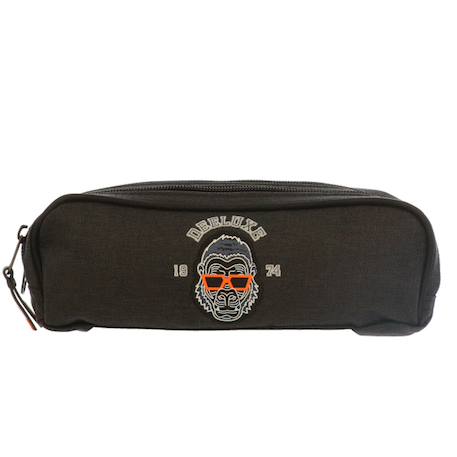 Trousse garçon deluxe en toile - 2 compartiments Noir 3 - vertbaudet enfant 