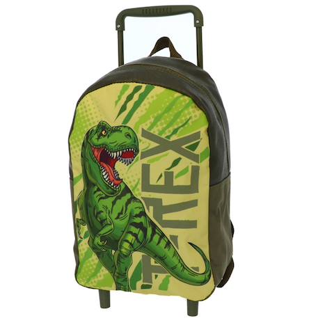 Sac à dos à roulettes enfant garçon dinosaure t?rex 34 cm - trolley maternelle Vert 3 - vertbaudet enfant 