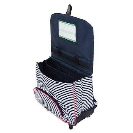 Cartable à roulettes fille 38 cm enora les fantaisies 2 compartiments Rose/bleu/vert 4 - vertbaudet enfant 