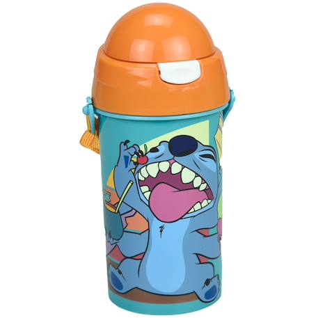 Gourde isotherme stitch 500 ml avec paille et sangle amovible lilo_et_stitch Bleu canard 1 - vertbaudet enfant 