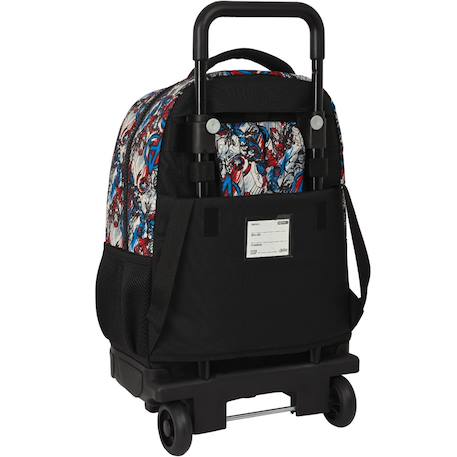 Trolley scolaire garçon avengers assemble avec sac amovible 45 cm Noir / multicolore 3 - vertbaudet enfant 