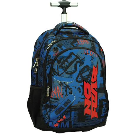 Garçon-Accessoires-Cartable, trousse-Sac à dos trolley skateboard lets go no fear 48 cm