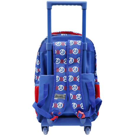 Sac à dos à roulettes garçon captain america avengers 3 compartiments 45 cm Bleu / rouge / blanc 2 - vertbaudet enfant 