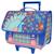 Cartable trolley scolaire motif paon avec 2 compartiments 41 cm Bleu 1 - vertbaudet enfant 