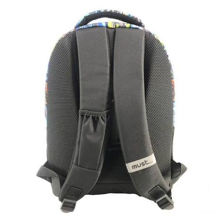 Sac à dos dinosaure t-rex avec 2 compartiments 43 cm Noir / bleu 2 - vertbaudet enfant 