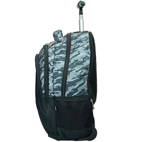 Sac à dos avec roulettes no fear tigre 48 cm - trolley scolaire 2 compartiments Noir / blanc / gris 4 - vertbaudet enfant 